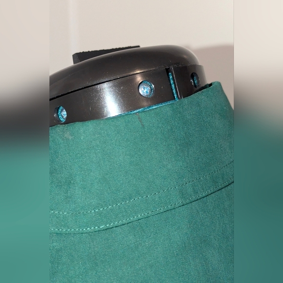 Vintage Gillian silk dress sz 6 green button down hourglass shape collar pockets - Picture 8 of 8